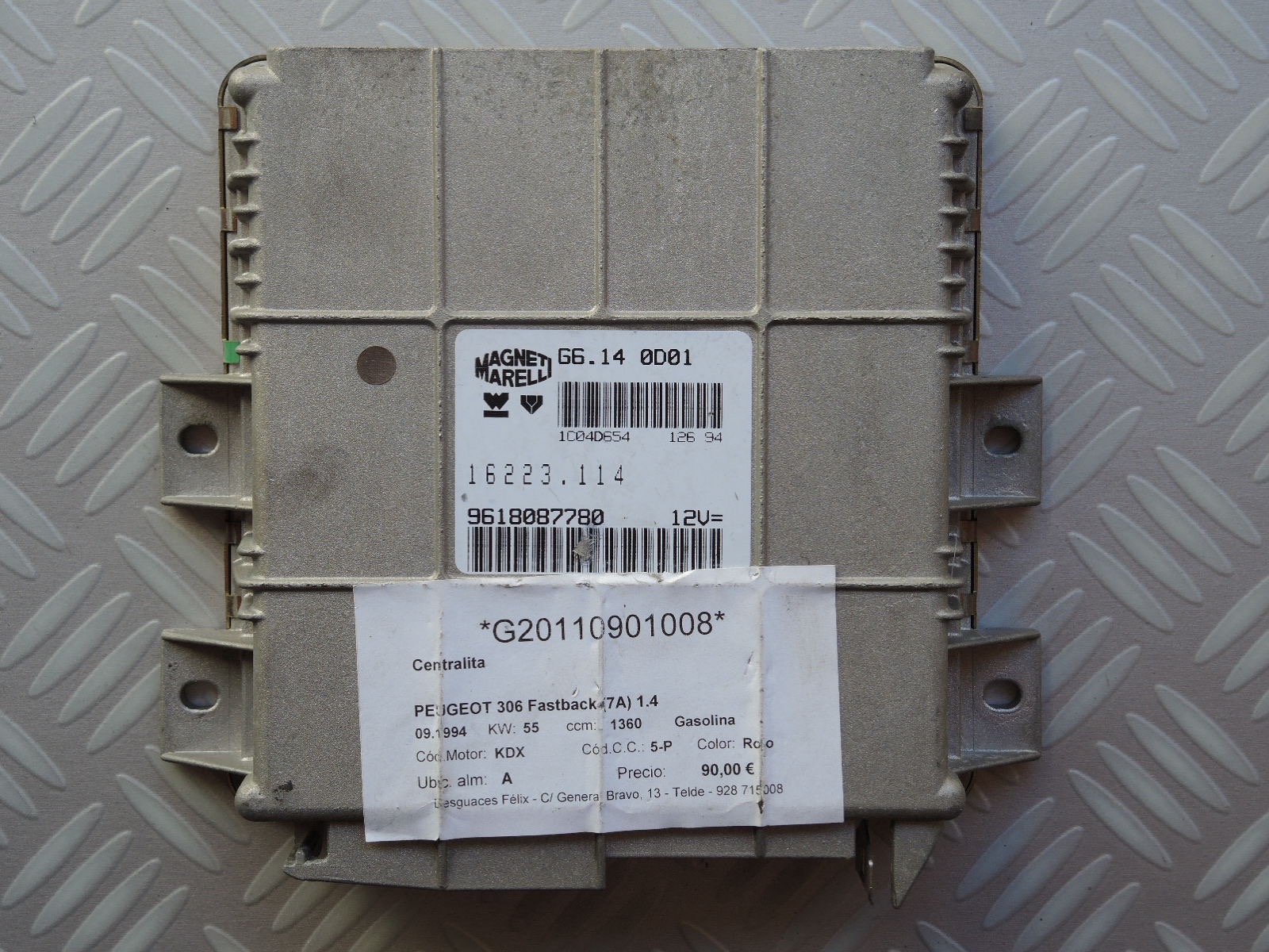 9618087780, ECU Peugeot 306 1.4, MM G6.14 0D01