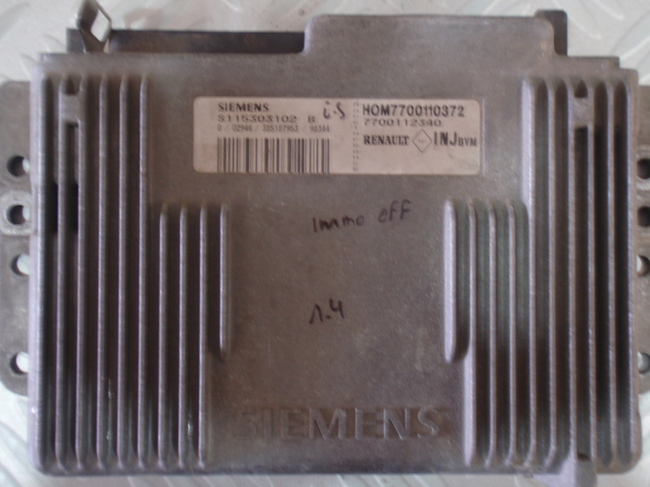 s115303102B, ECU Renault Clio 1.4 ('98-'05), Siemens Fenix 5 Immo Off